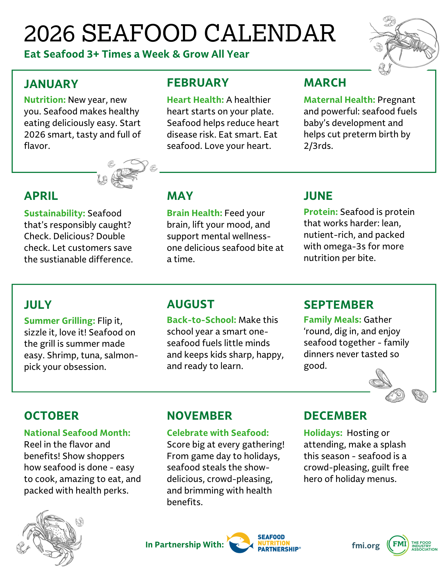 2026 Seafood Calendar 2026 Seafood Calendar