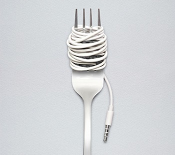 Fork with Technology Cord