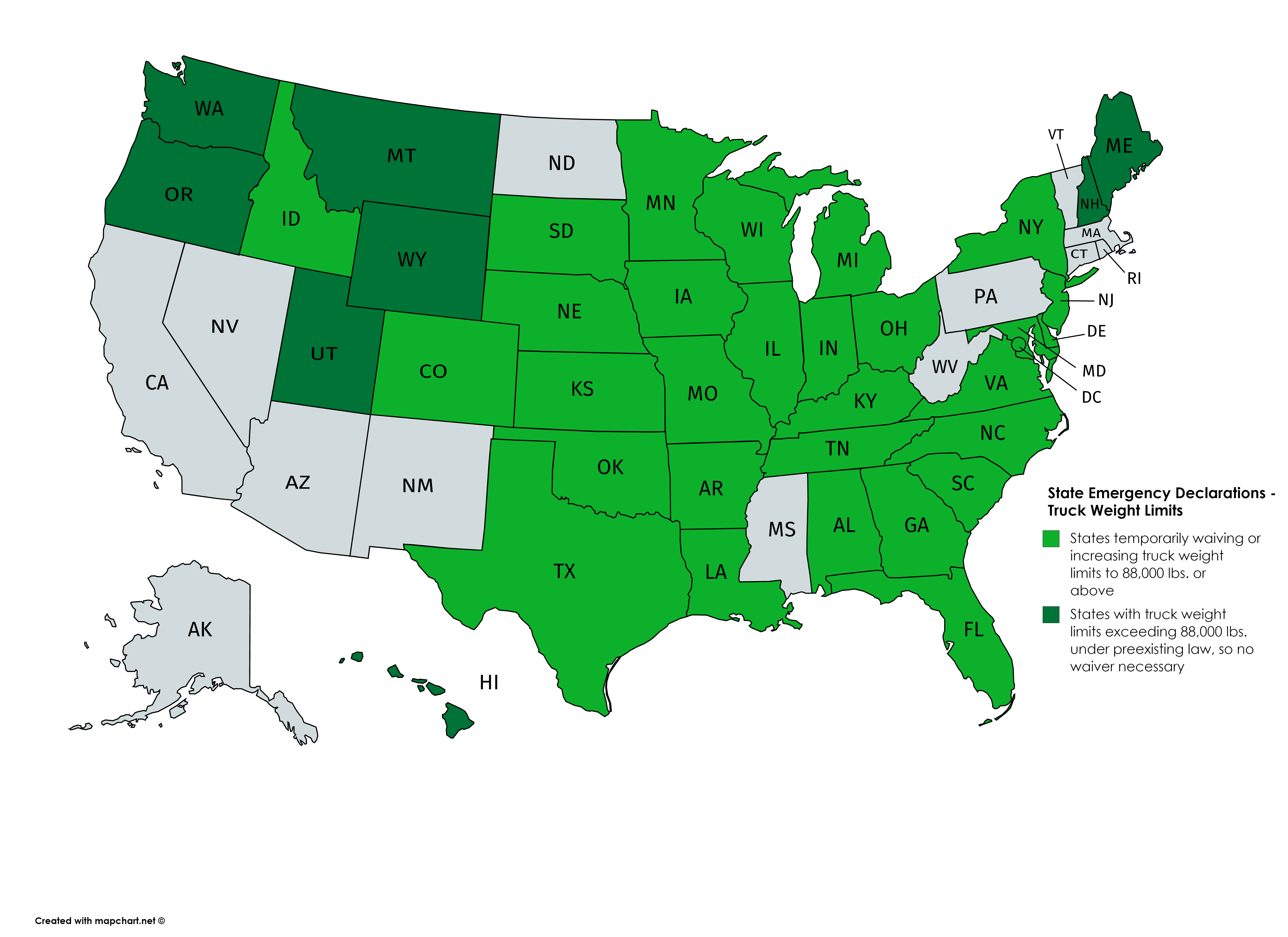 COVID-19 - State Emergency Declarations - Truck Weight Limits and Hours ...