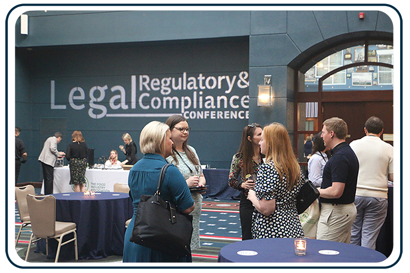 Attendees chatting at the 2024 Legal Conference