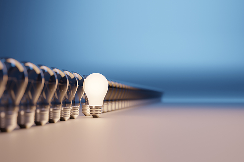 Image of a line of lightbulbs