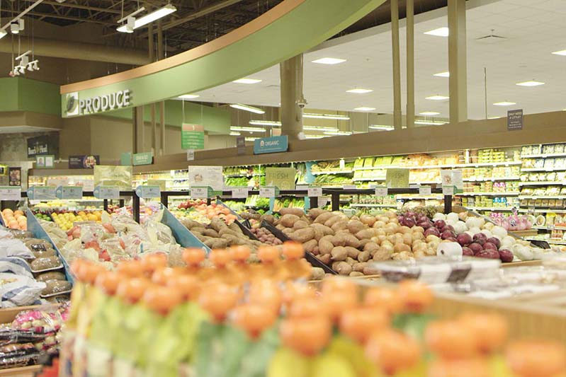 Produce section of a retailer