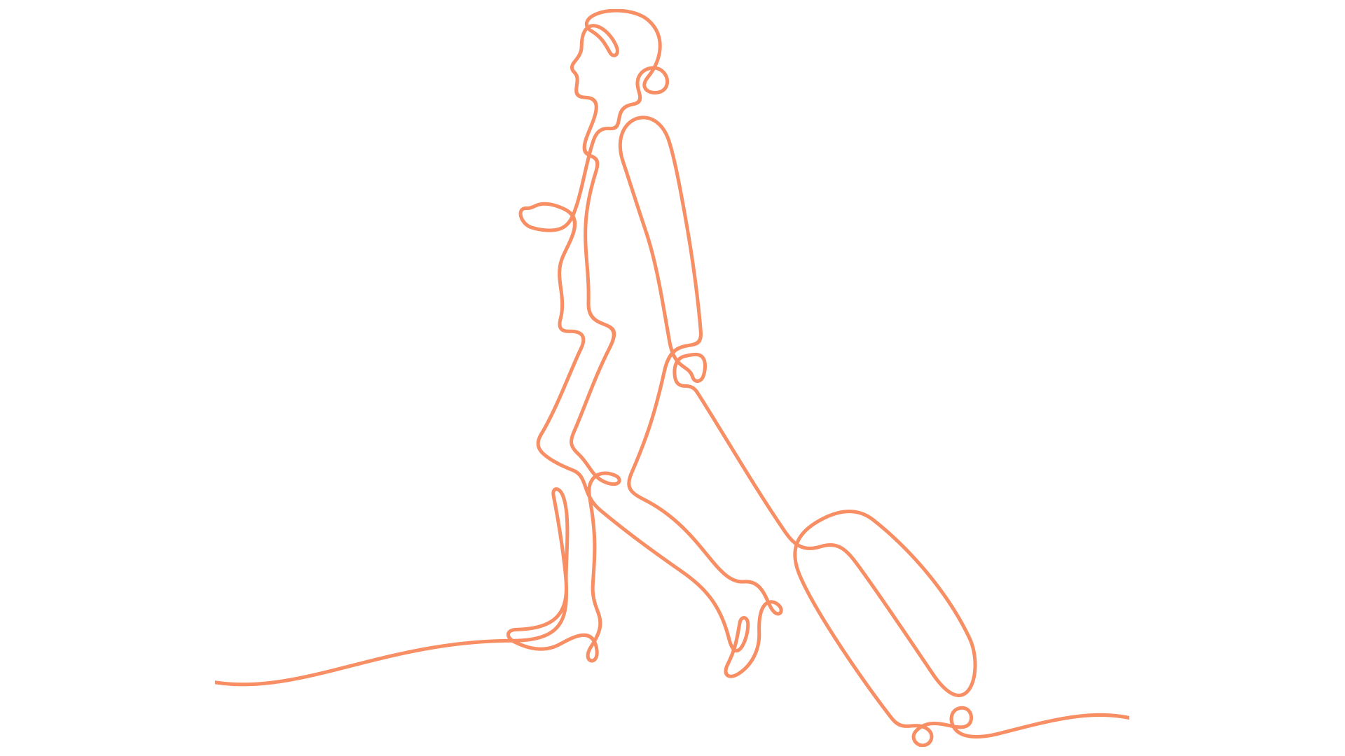 Image of woman pulling luggage