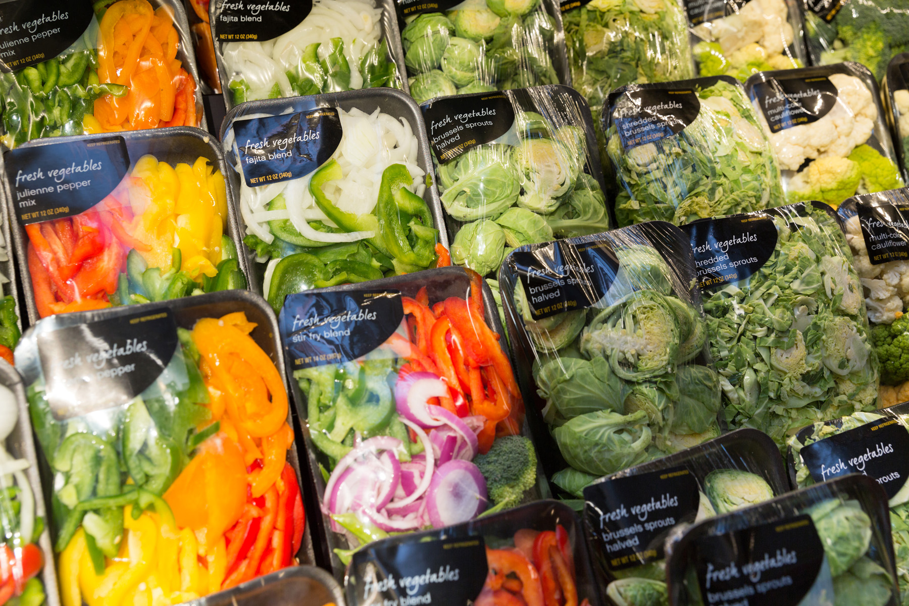 Packaged pre-cut vegetables